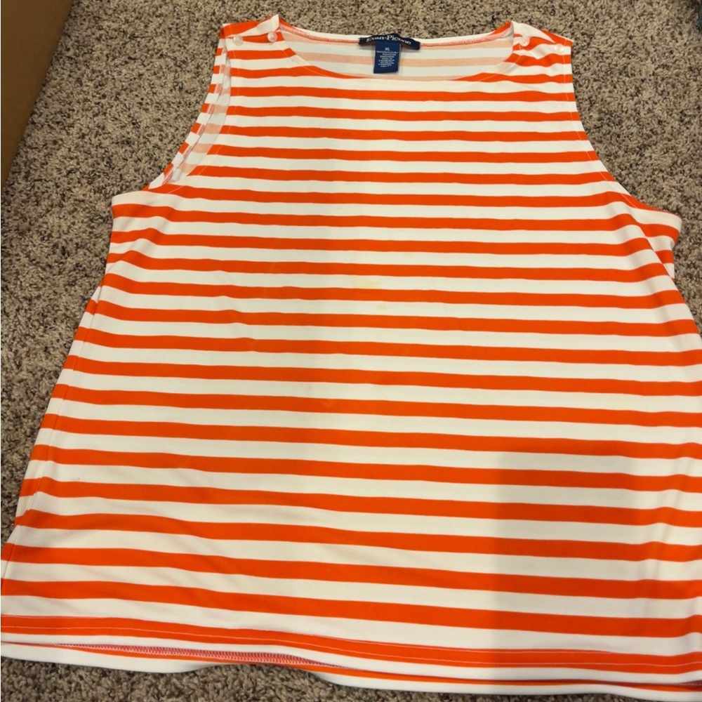 Evan Picone Orange Stripe Women’s Top Size XL